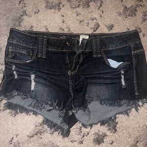 Denim short shorts
